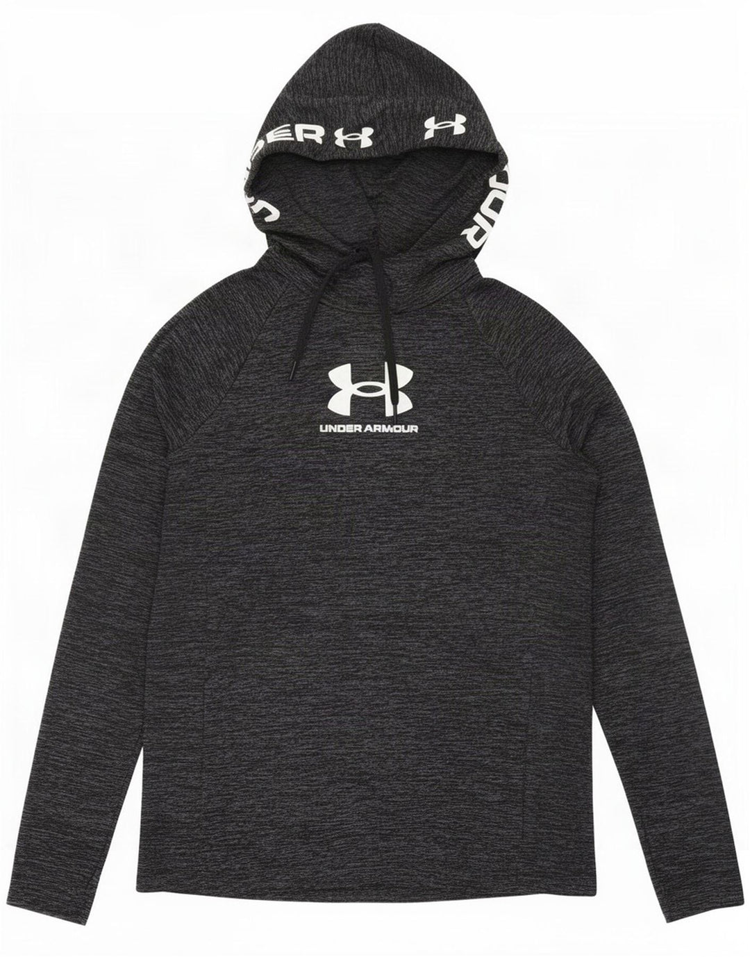 Męski top graficzny Under Armour z długim rękawem, średnioszary, nakrapiany