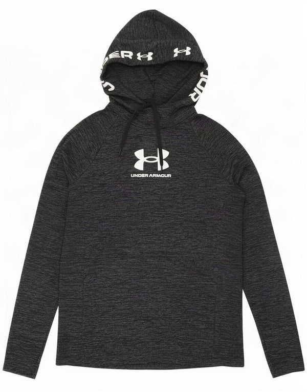 Męski top graficzny Under Armour z długim rękawem, średnioszary, nakrapiany