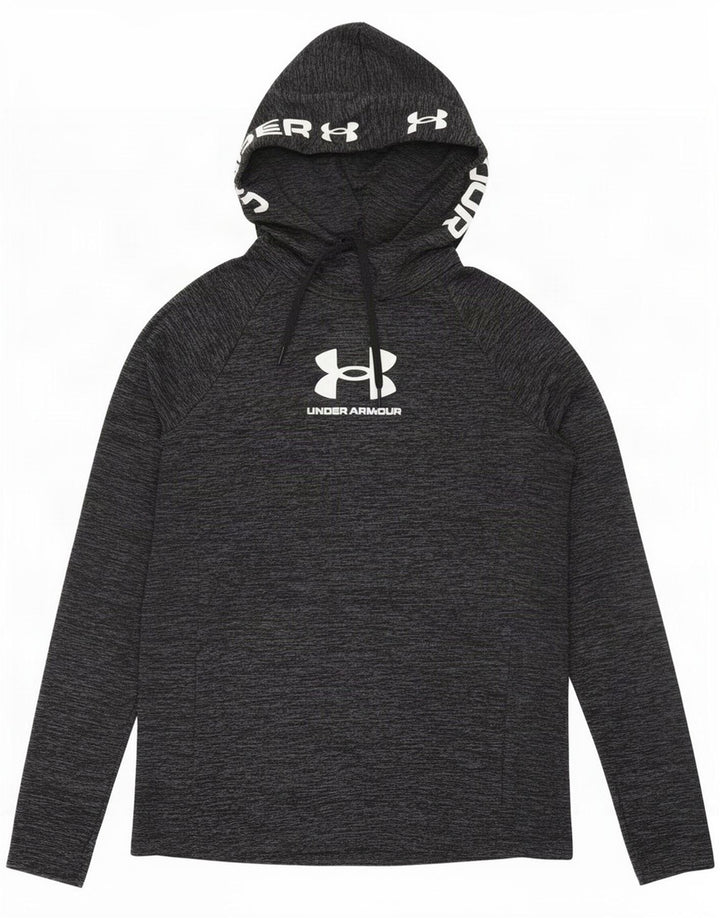 Męski top graficzny Under Armour z długim rękawem, średnioszary, nakrapiany