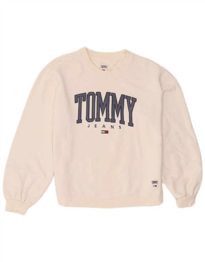 Męska bluza z grafiką Tommy Hilfiger, średnia biała bawełna