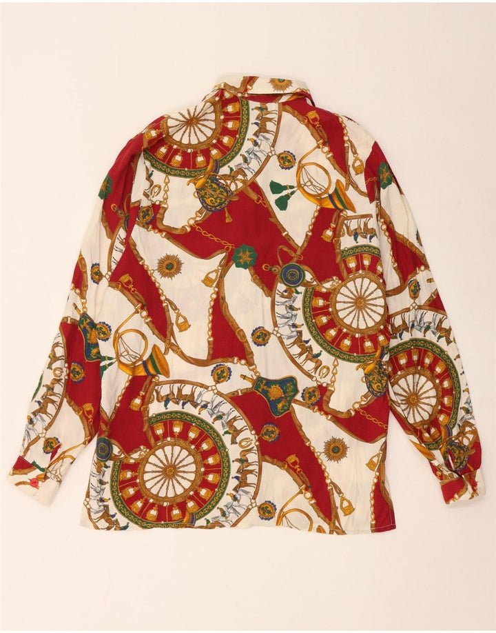 Damska bluzka koszulowa Mary Anne z abstrakcyjnym wzorem UK 14, średni burgund