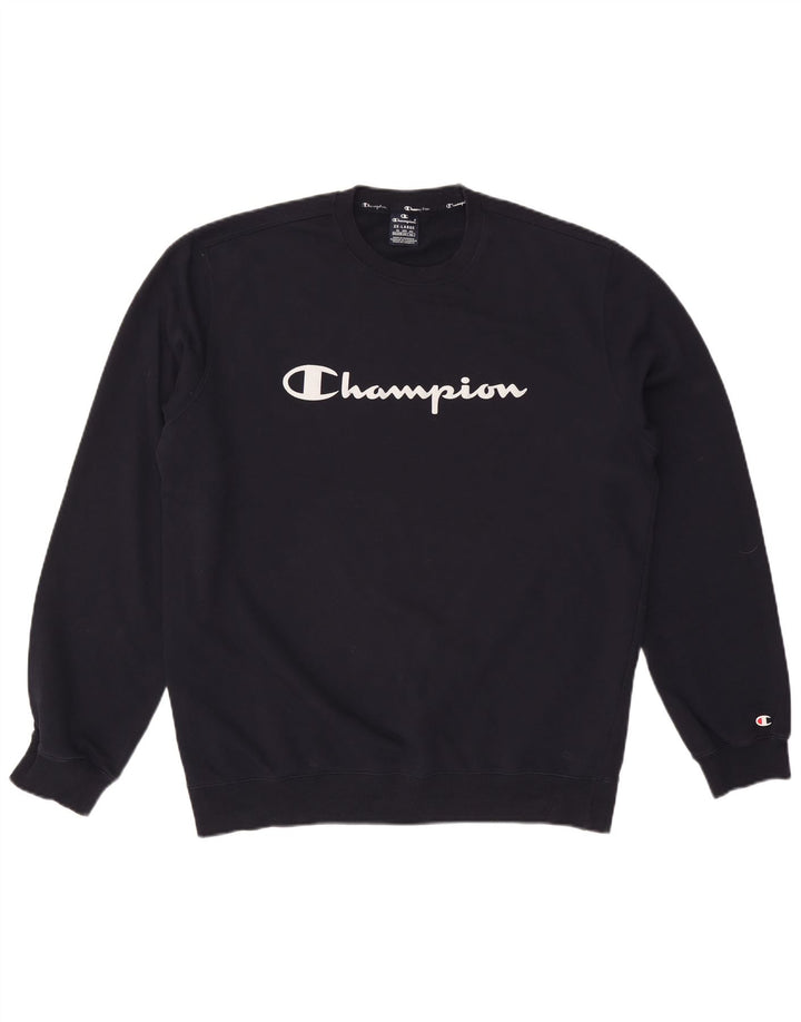 Męska bluza z grafiką CHAMPION 2XL, granatowa, bawełniana
