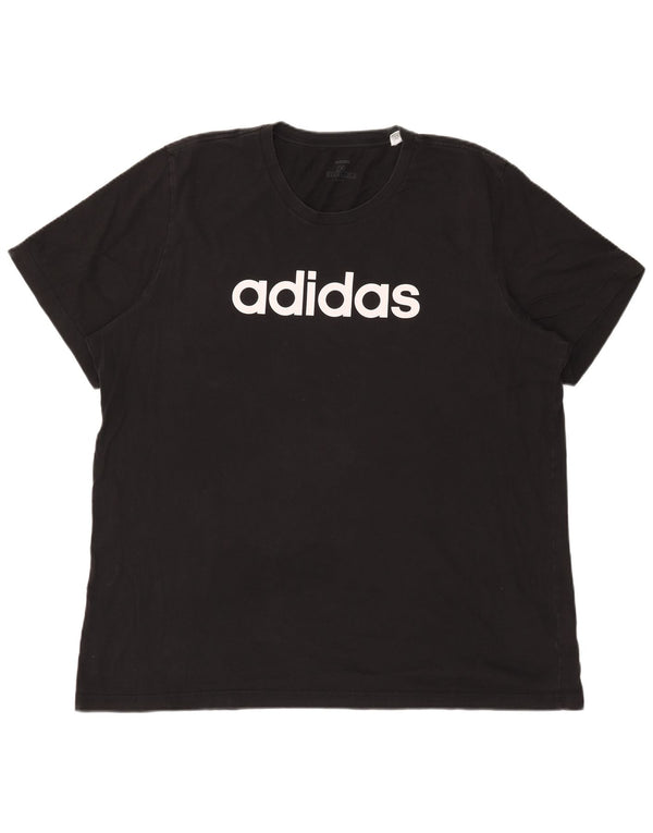 Męska koszulka z grafiką Adidas Top 2XL Czarna bawełna