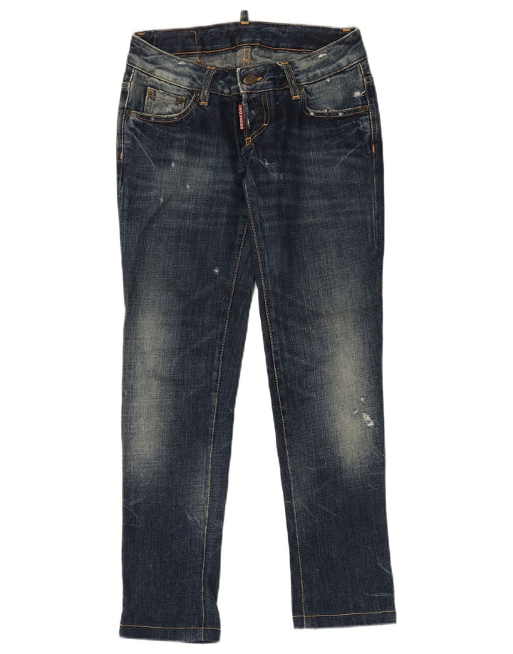 Dsquared2 Damskie dżinsy w trudnej sytuacji IT 38 XS W28 L29 Niebieskie bawełniane
