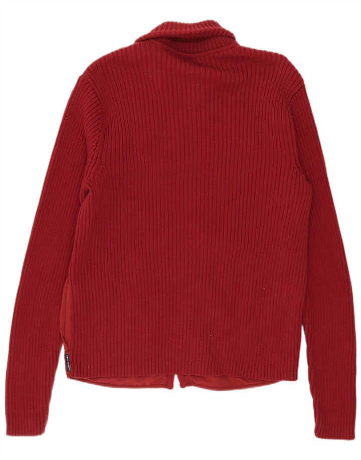 ARMANI EXCHANGE Męski sweter rozpinany Średni czerwony nylon