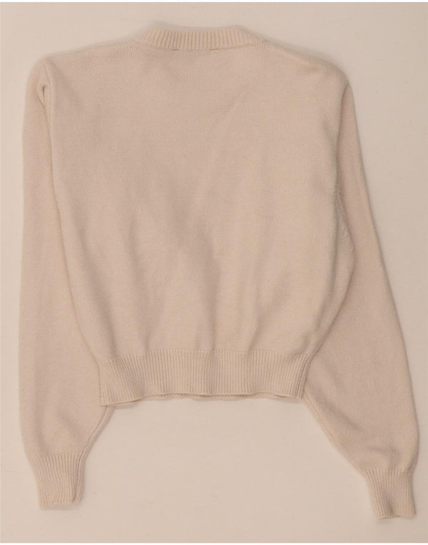 Damski sweter z okrągłym dekoltem Zara UK 14 Średni beżowy wiskoza
