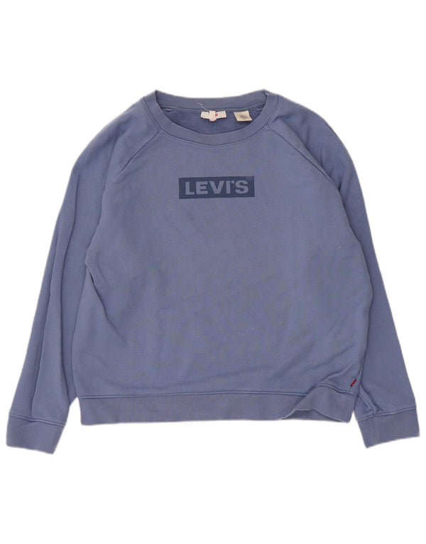 Damska bluza Levi's Graphic Oversize Sweter UK 10 Small Blue Cotton