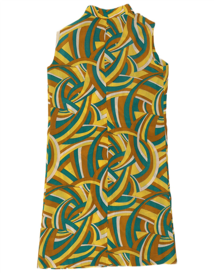 Vintage damska sukienka typu shift bez rękawów IT 48 XL, wielokolorowa, geometryczna