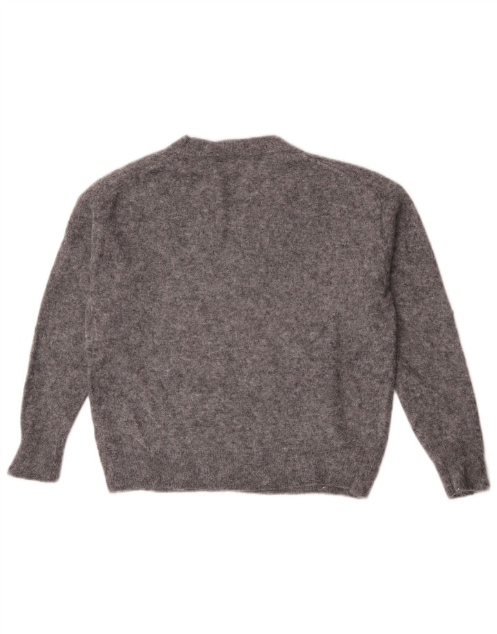 Sweter damski Zara Oversize z dekoltem w kształcie litery V, UK 10, mały, szary, nakrapiany