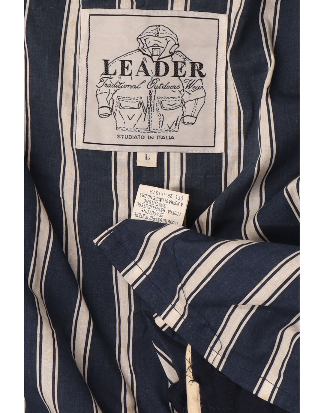 Męska kurtka bomberka Leader UK 40, duża granatowa, poliestrowa