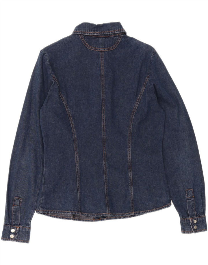 APART Womens Denim Shirt UK 12 Medium Navy Blue Cotton Vintage Apart and Second-Hand Apart from Messina Hembry 