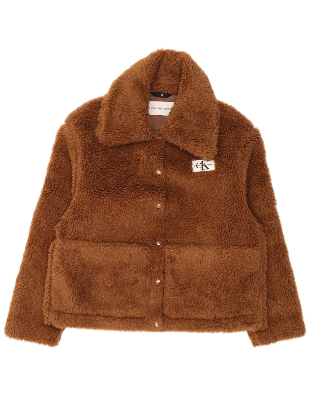 Damska kurtka polarowa Calvin Klein Jeans Teddy Bear UK 10 Small Brown