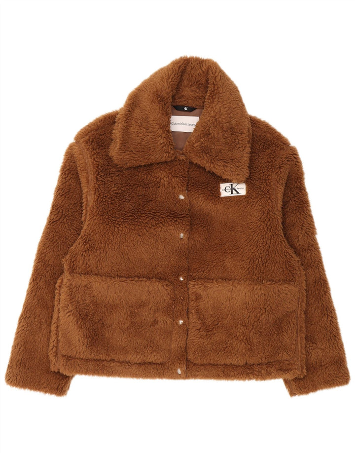 Damska kurtka polarowa Calvin Klein Jeans Teddy Bear UK 10 Small Brown