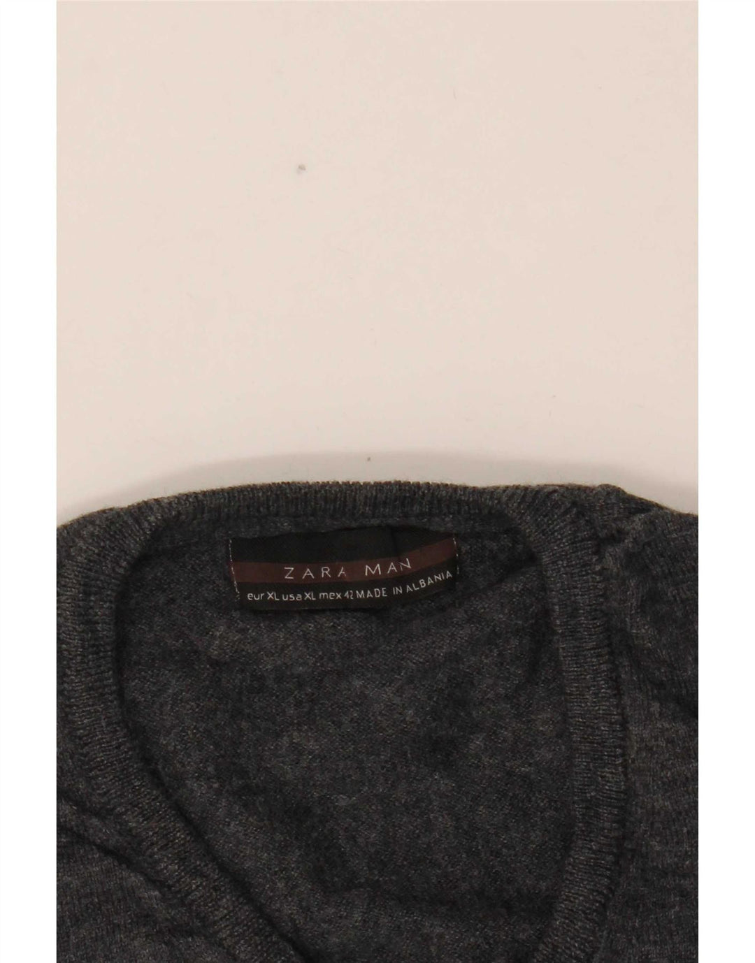 Męski sweter Zara z dekoltem w kształcie litery V, XL, szary