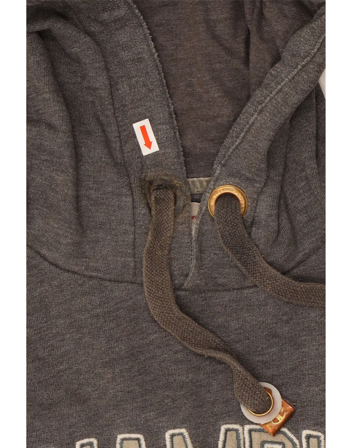 Damski sweter z kapturem i grafiką CHAMPION UK 16, duży, szary, bawełniany