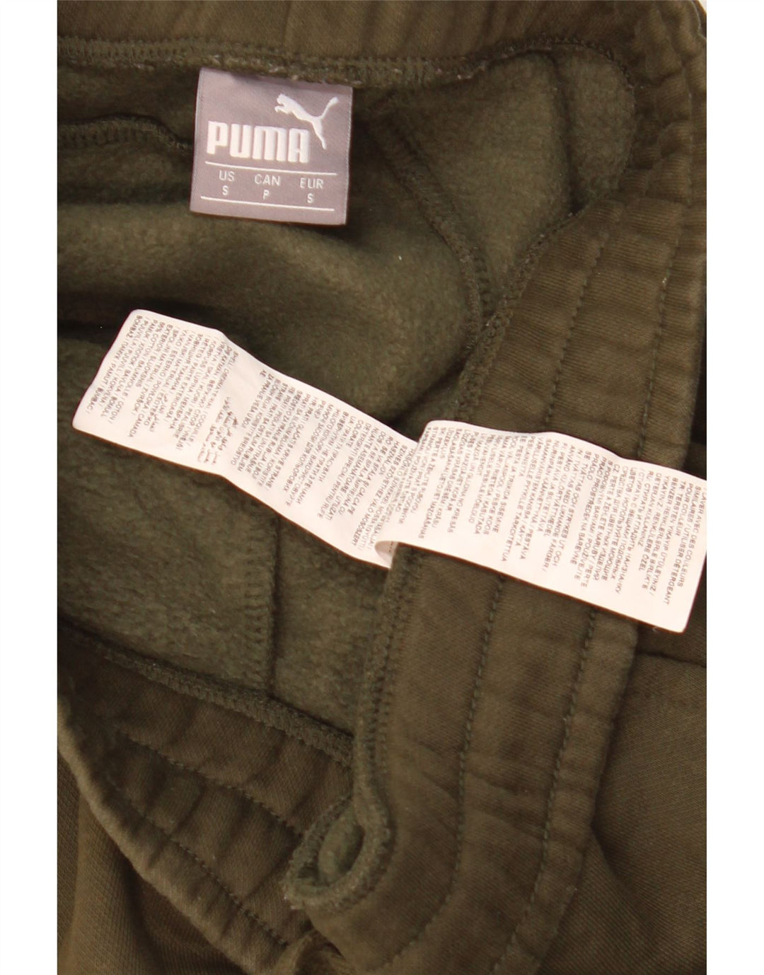Męskie spodnie dresowe Puma, joggery, małe, bawełniane w kolorze khaki