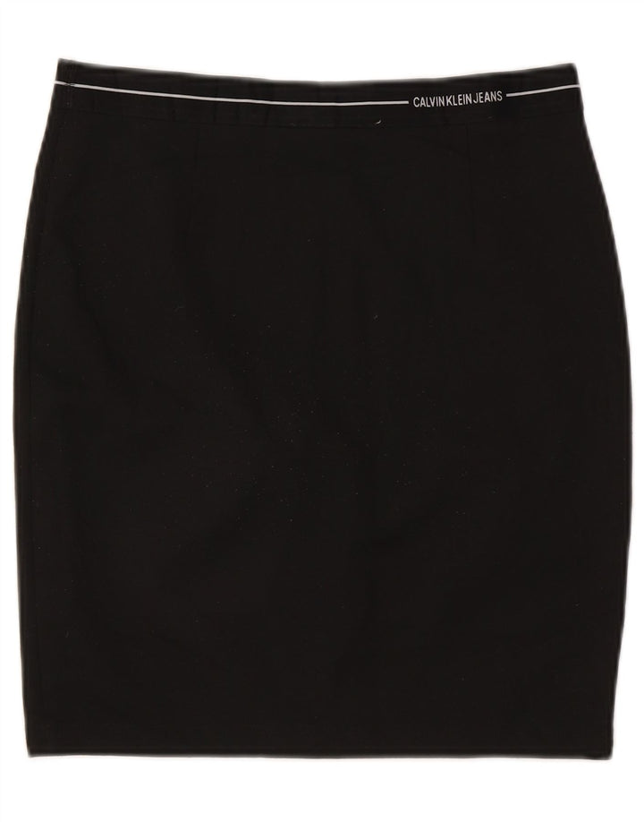 CALVIN KLEIN Damska spódnica ołówkowa duża W32 Czarny poliester
