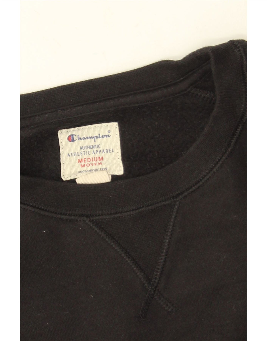 Męski sweter z grafiką Champion, średni czarny, bawełniany