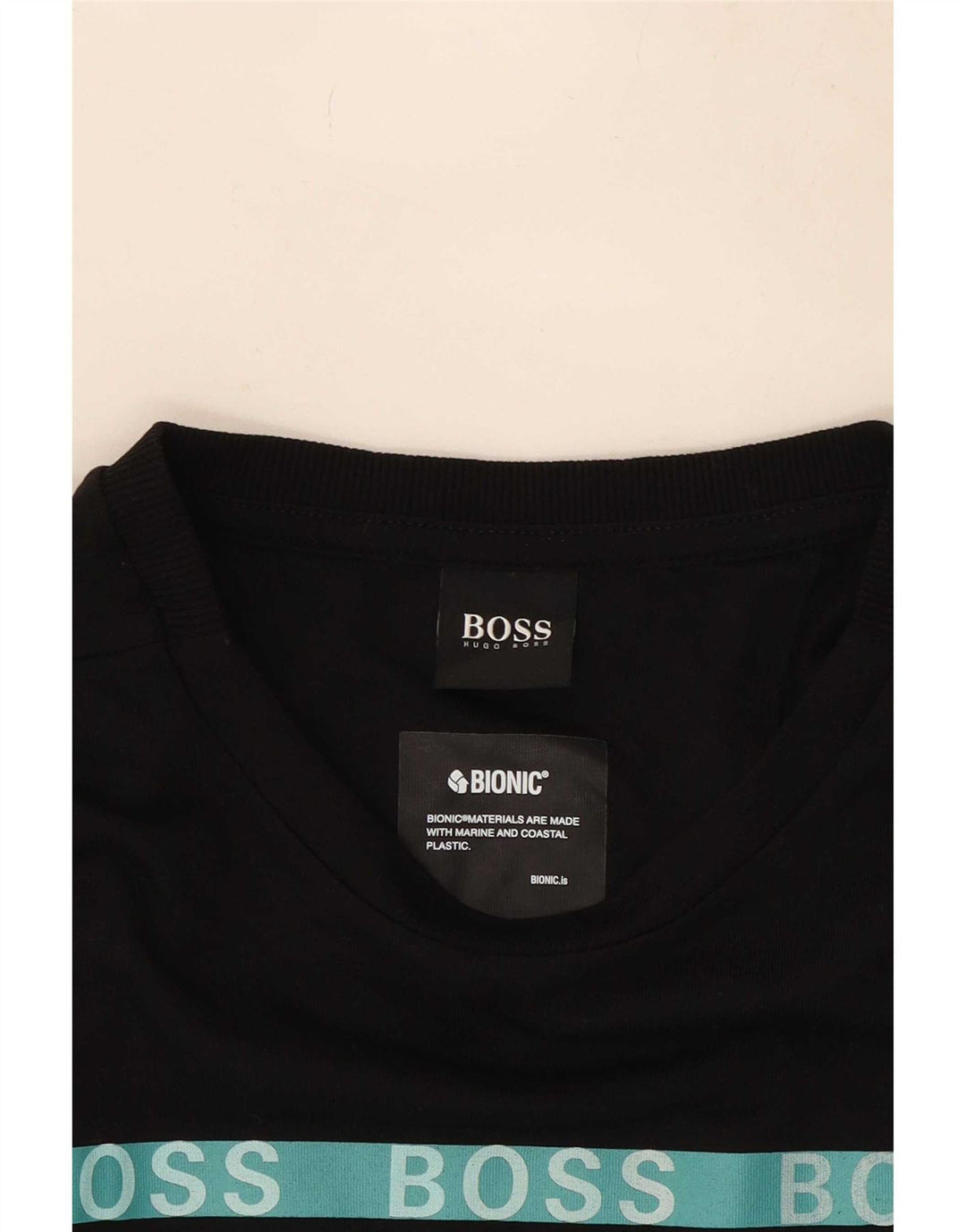 Męska koszulka z grafiką Hugo Boss, mała, czarna, bawełniana