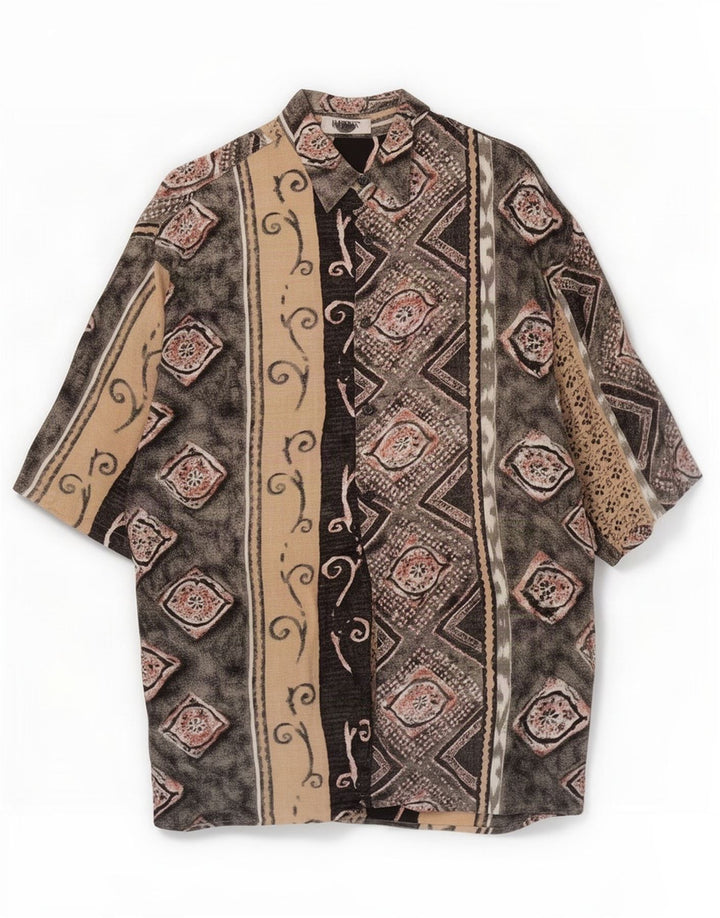 Koszula męska z krótkim rękawem Imperial, średni czarny patchwork