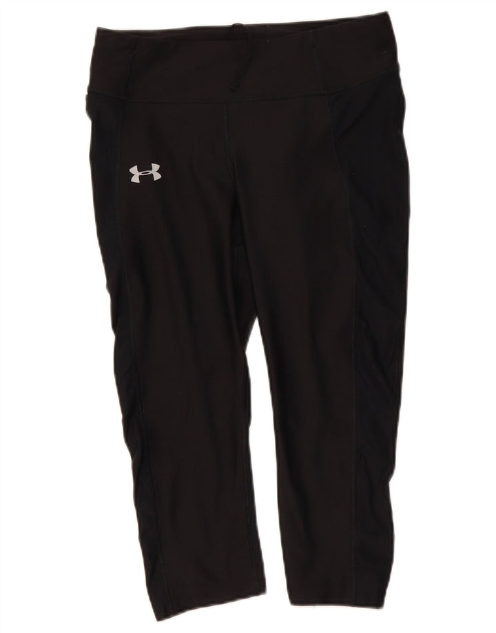 Damskie legginsy Under Armour Heat Gear Capri UK 12, średni czarny poliester