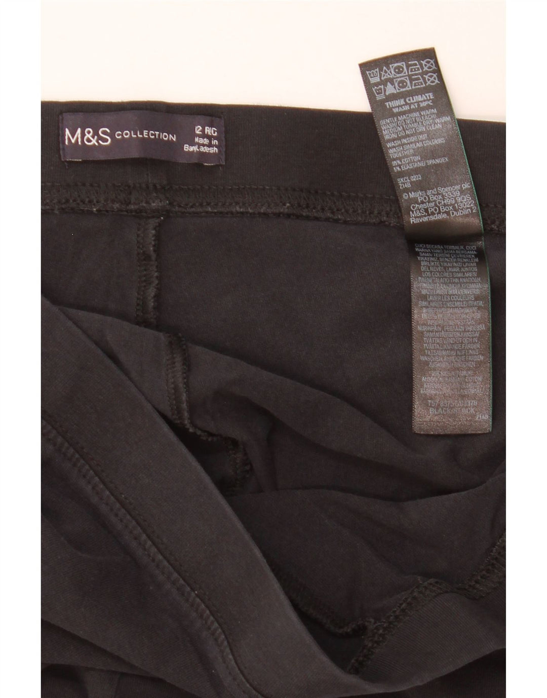 Legginsy damskie Marks & Spencer UK 12, średnie, czarne, bawełniane