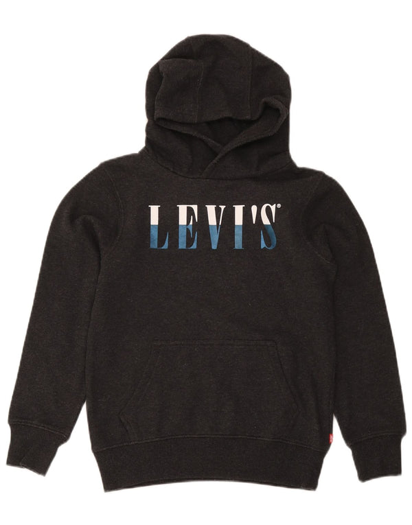 Chłopięcy sweter z kapturem Levi's z grafiką 11-12 lat, szara bawełna