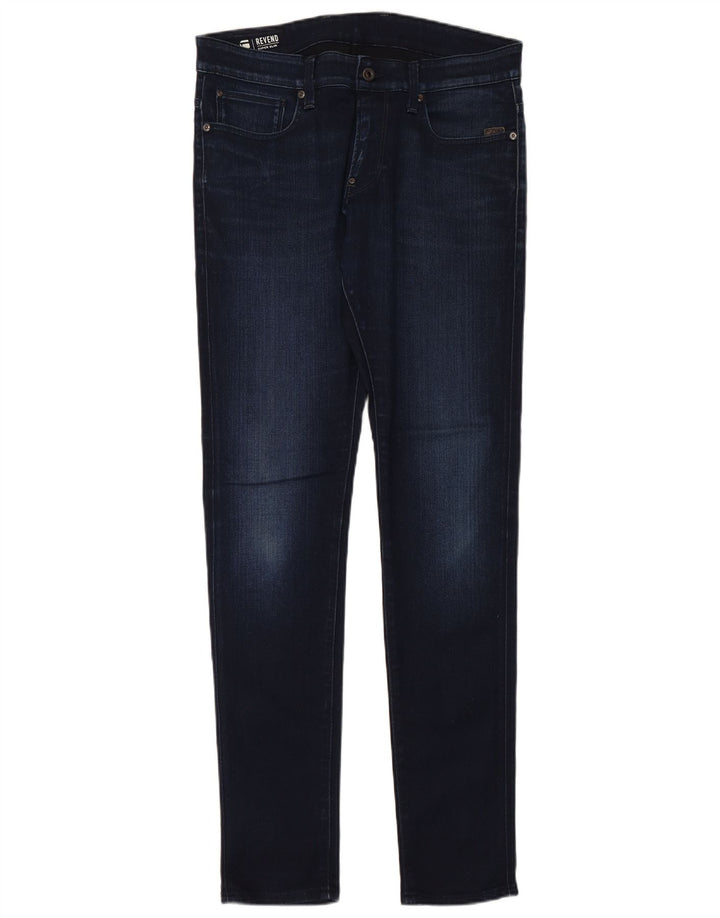 G-STAR Męskie Revend Super Slim Jeansy W33 L34 Granatowa bawełna