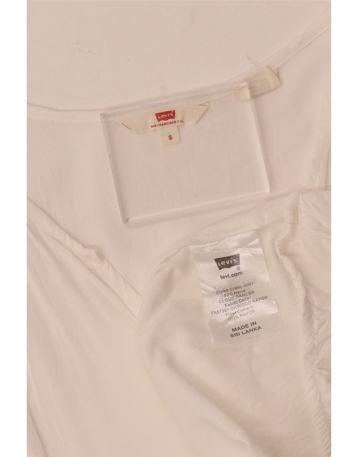 Damska bluzka bez rękawów Levi's Top UK 10 Small White Rayon