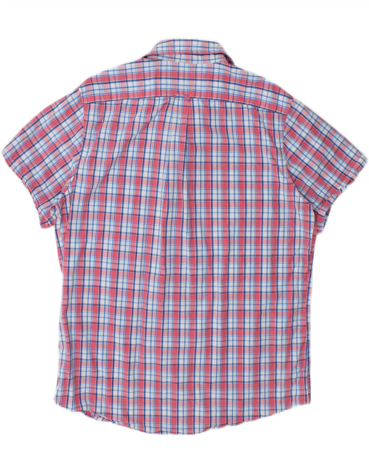 IZOD Mens Short Sleeve Shirt XL Blue Check Cotton Vintage Izod and Second-Hand Izod from Messina Hembry 