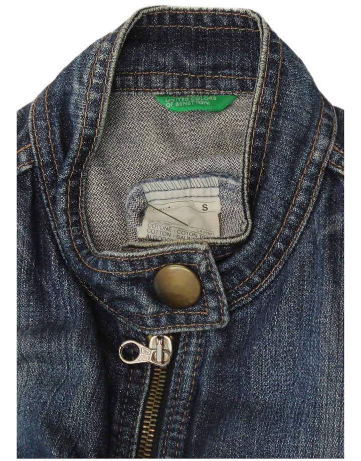 Damska kurtka dżinsowa Benetton UK 8 Small, niebieska, bawełniana