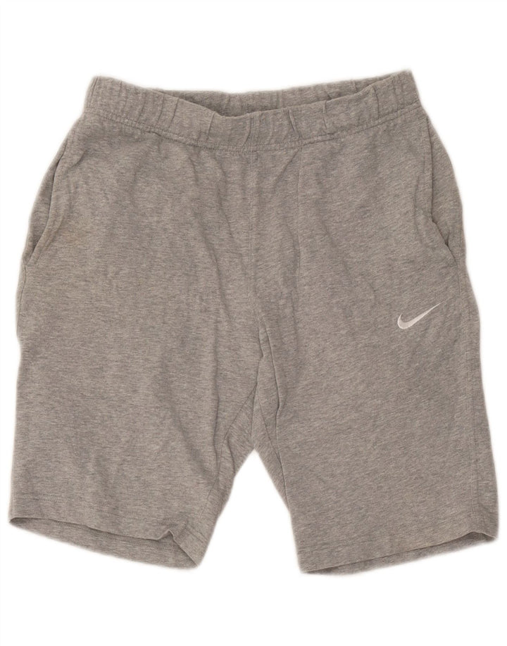 Męskie spodenki codzienne Nike, małe, szare, z bawełny w plamki