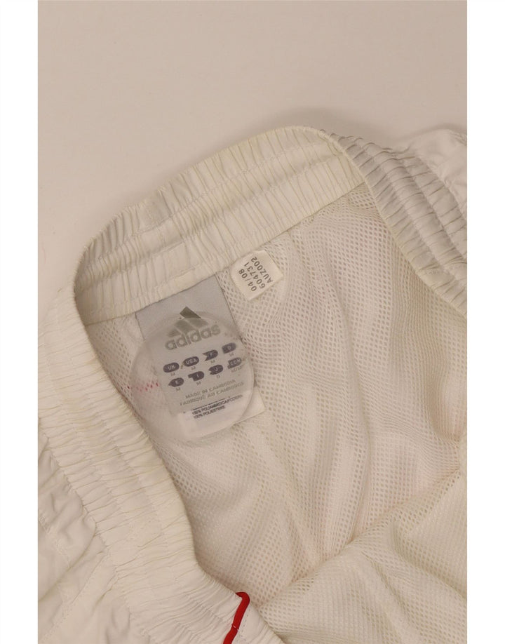 Męskie spodenki sportowe Adidas Climalite, średni biały poliester z blokami kolorów