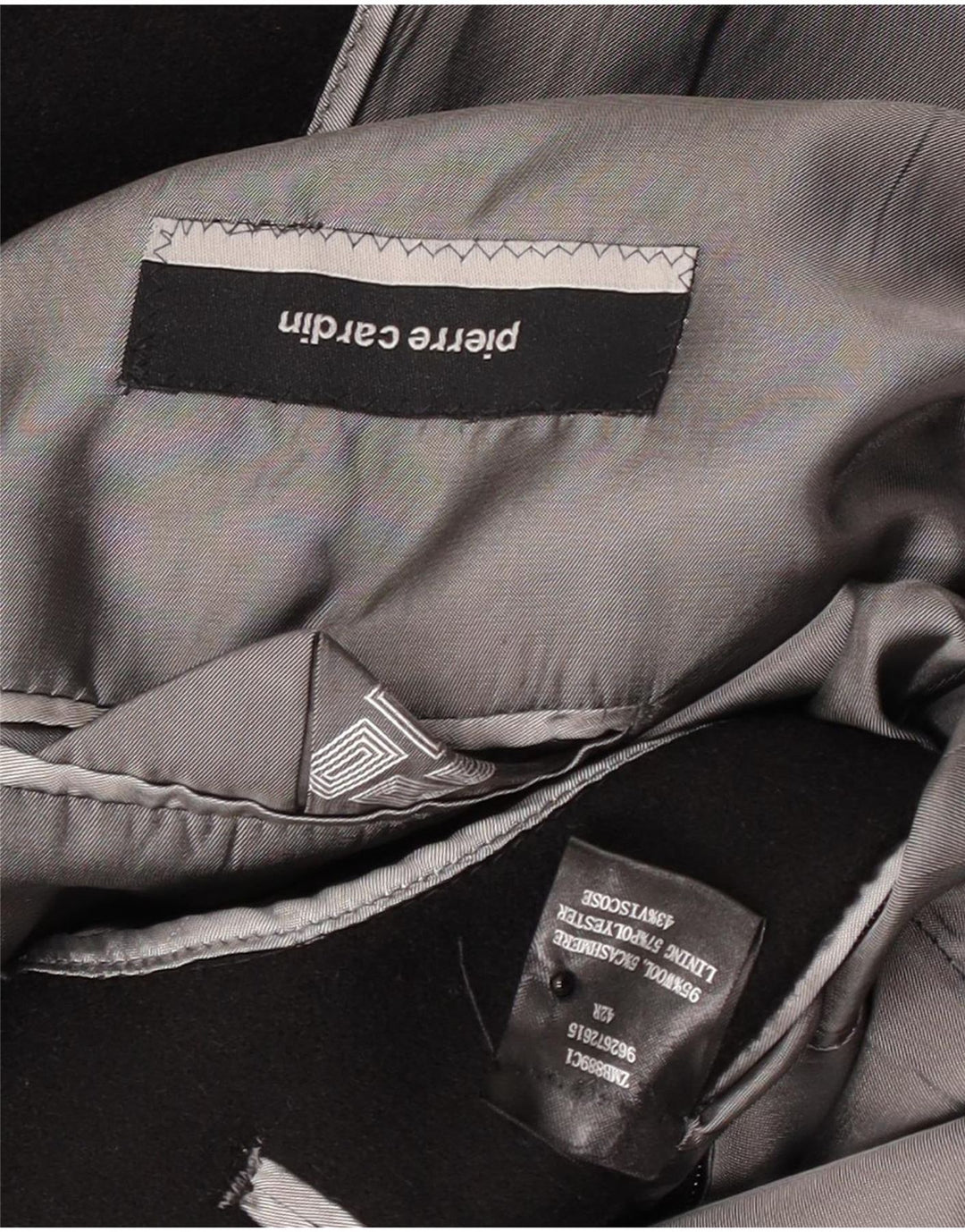 Płaszcz męski Pierre Cardin o regularnym kroju UK 42 XL, czarny, wełniany, klasyczny