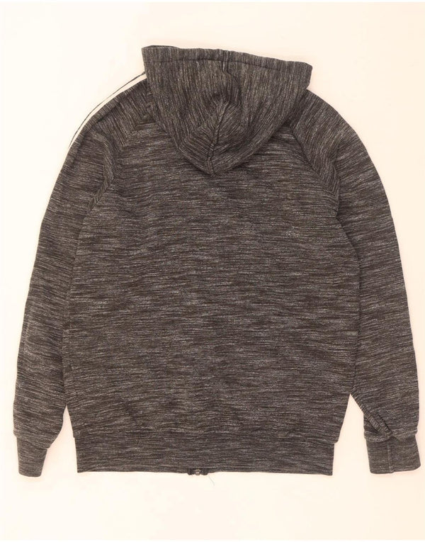 Adidas Męski sweter z kapturem i zamkiem błyskawicznym, średnioszary, bawełniany z plamkami