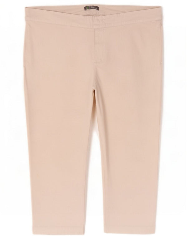 Spodnie damskie Marks & Spencer Straight Capri UK 14 duże W34 L20 białe