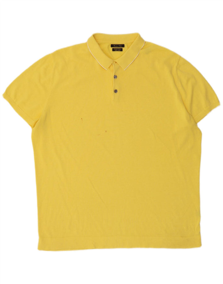 Męska koszulka polo Massimo Dutti XL, żółta, bawełniana