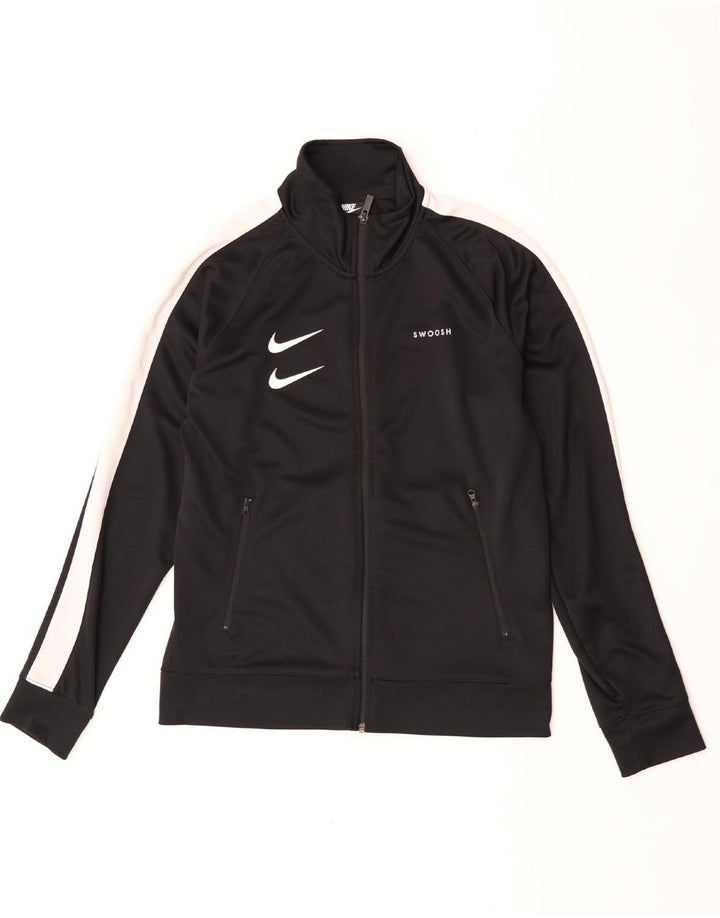 Męska bluza dresowa Nike Swoosh Graphic, średnia czarna, z blokami kolorów