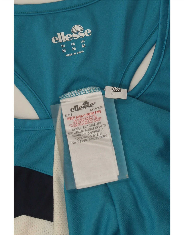 Męska kamizelka z grafiką Ellesse, średni niebieski poliester z blokami kolorów