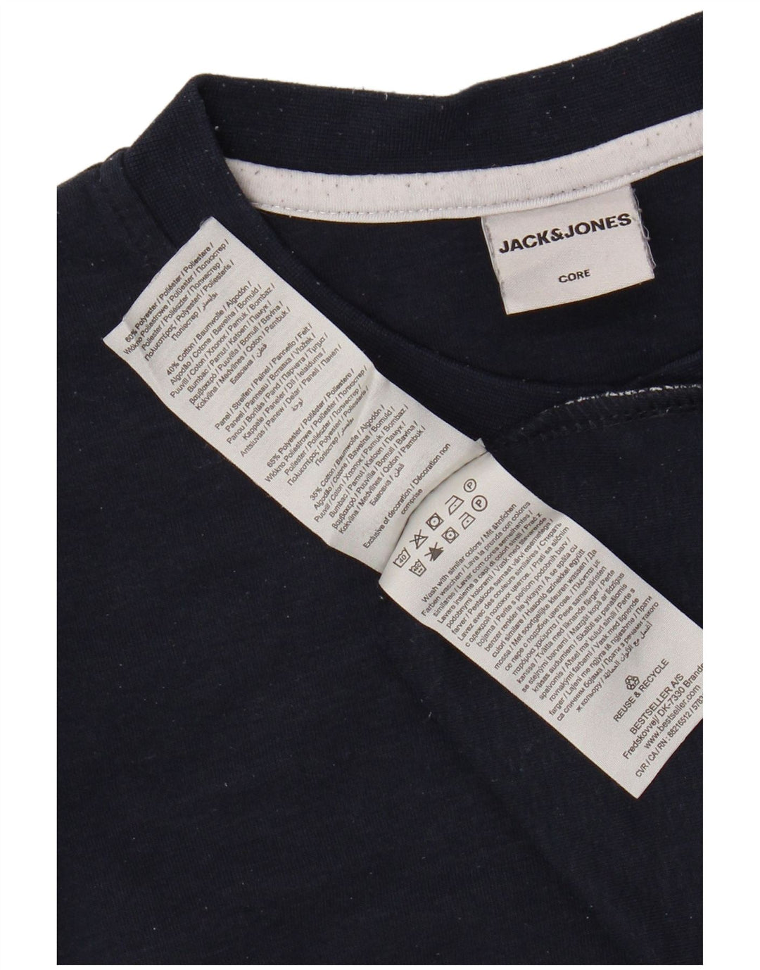 Męska bluza JACK & JONES, mała, granatowa, z blokami kolorów, bawełniana