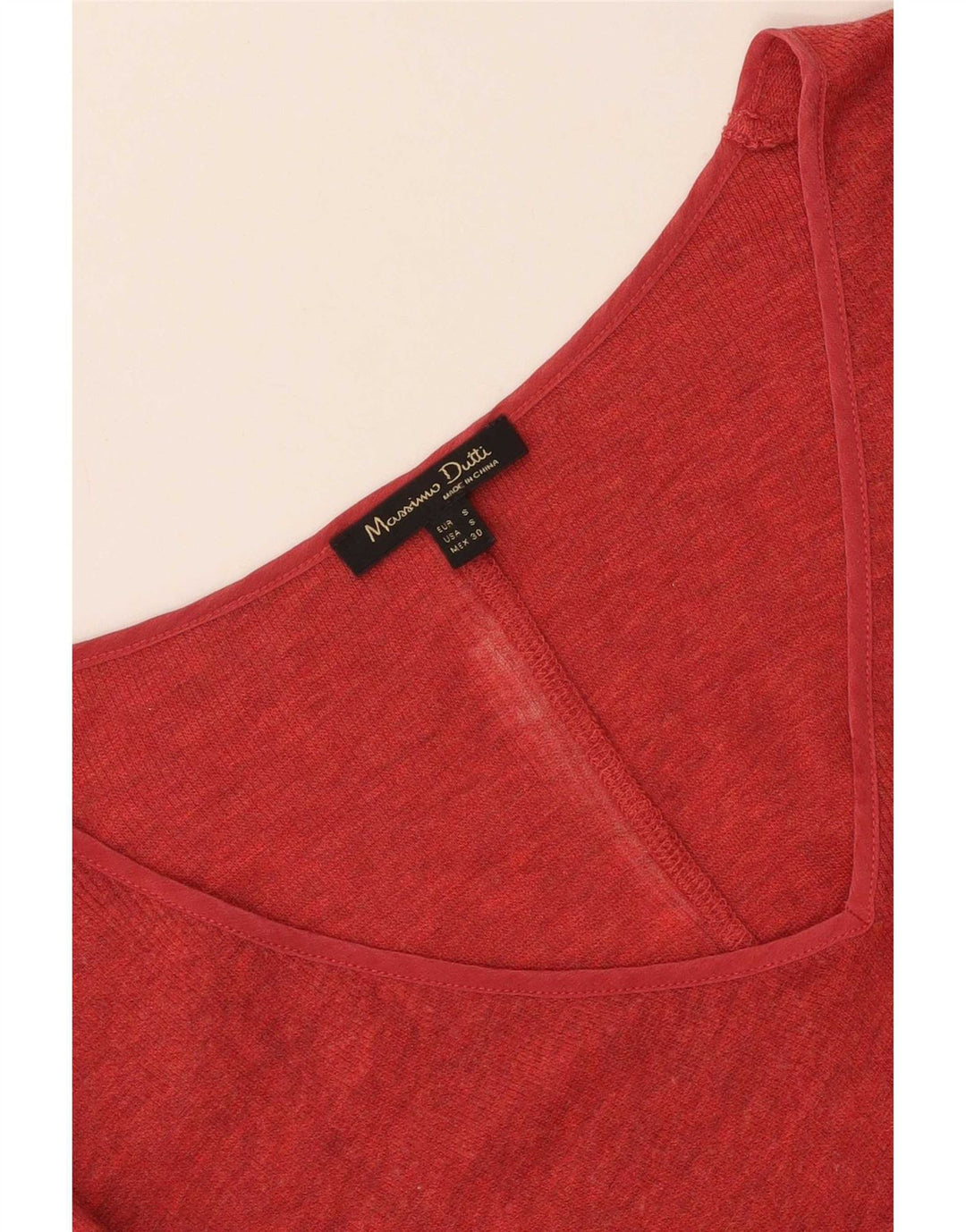 Massimo Dutti Top damski z długim rękawem UK 10 Small Red