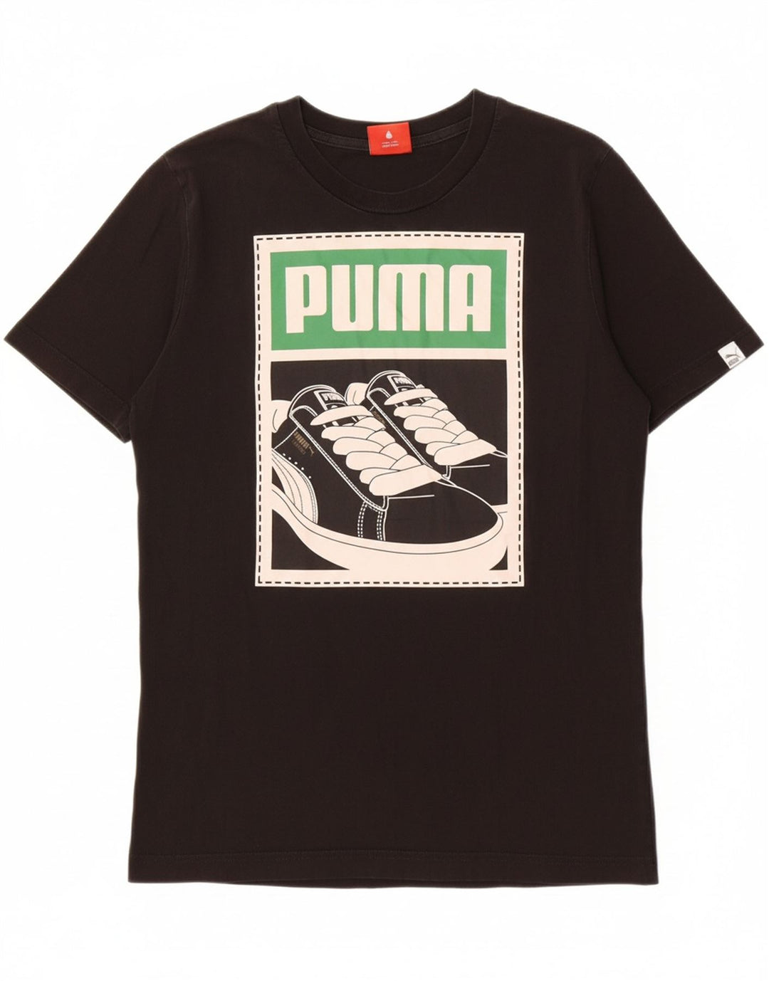 PUMA Mens Graphic T-Shirt Top XS Black Vintage Puma and Second-Hand Puma from Messina Hembry 