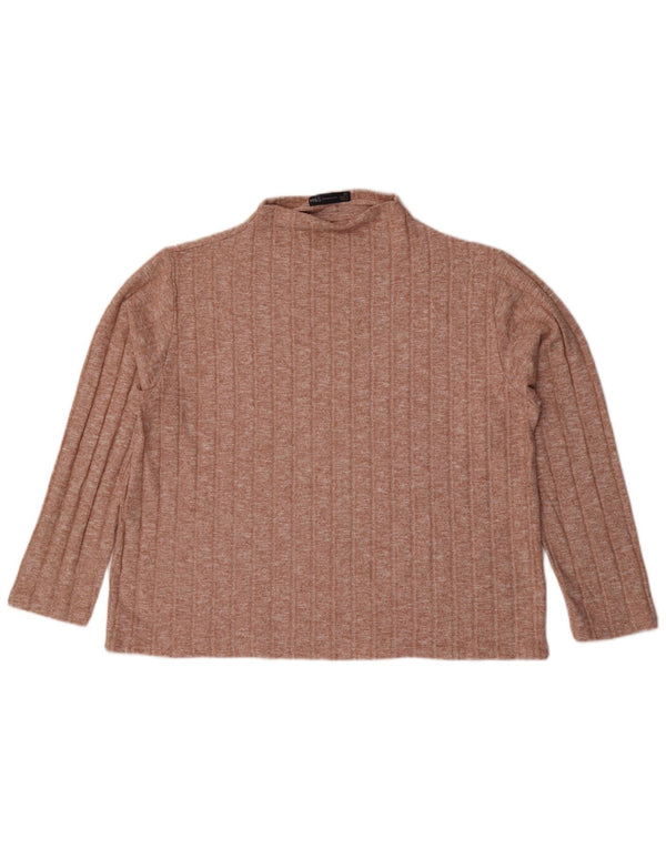 Marks & Spencer Damski top z długim rękawem UK 20 2XL Brązowy nakrapiany wiskoza