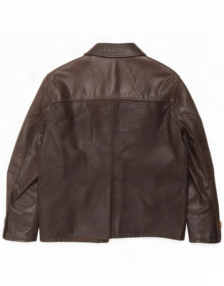 Męska kurtka skórzana vintage UK 38 Medium Black