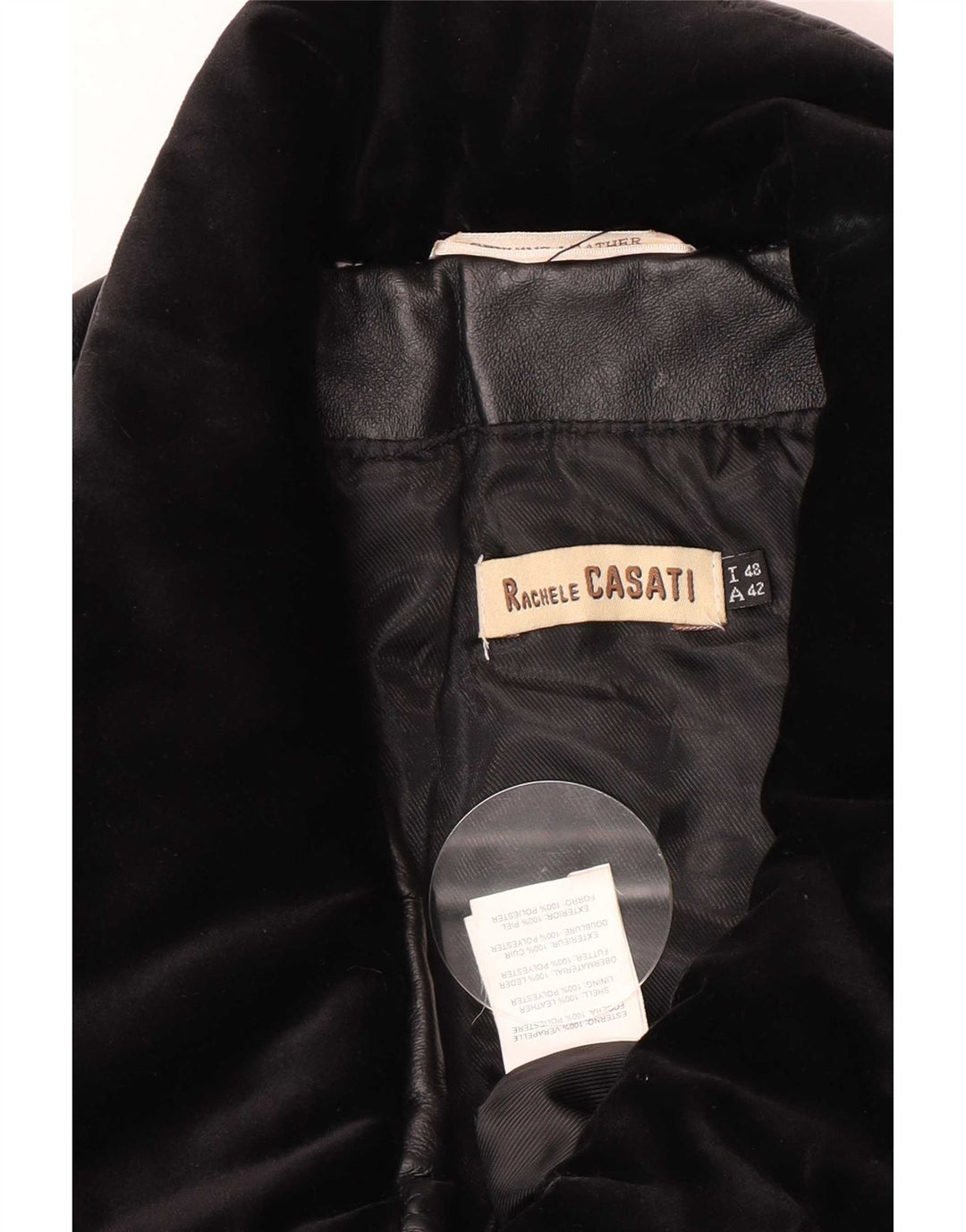 Vintage damska kurtka skórzana IT 48 XL czarna