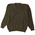 Męski sweter w stylu vintage z dekoltem w kształcie litery V, XL, khaki
