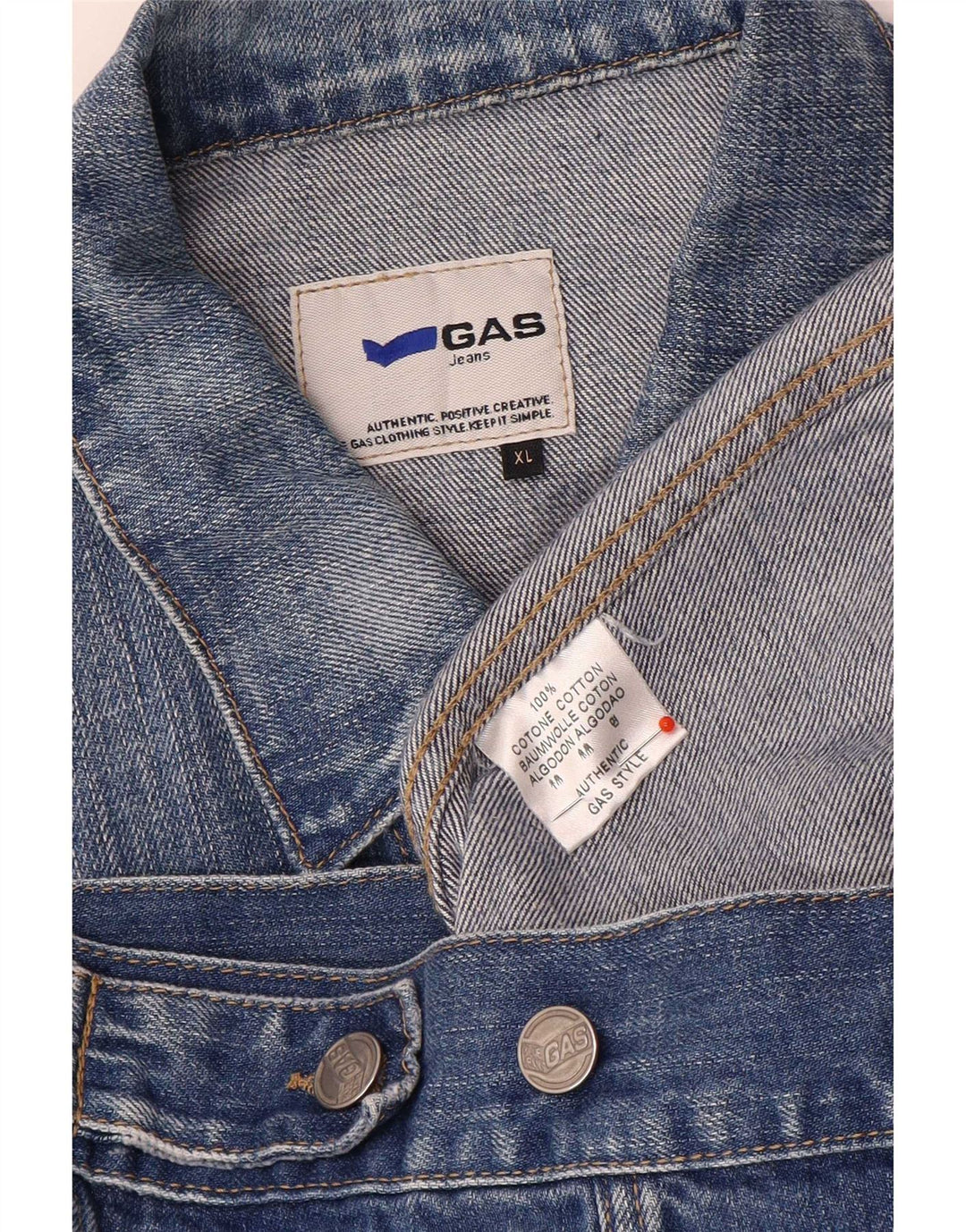 Męska kurtka dżinsowa Gas UK 42 XL, niebieska, bawełniana