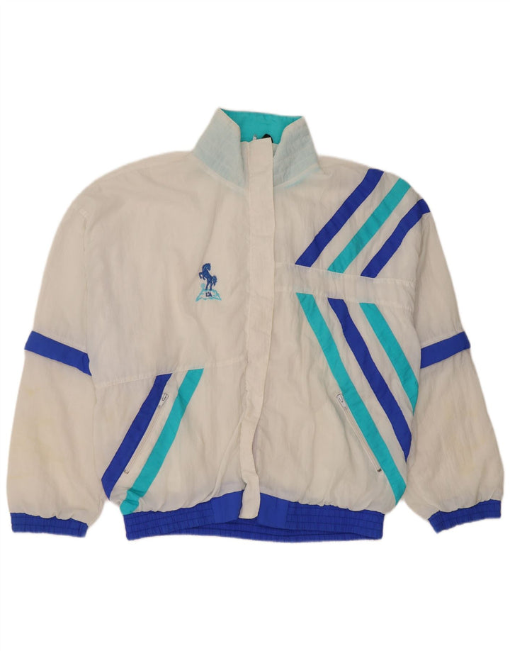 Damska kurtka dresowa w stylu vintage UK 14 w kolorze średniej bieli