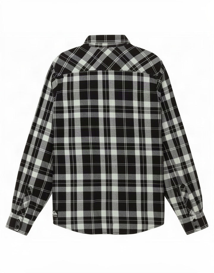 Męska koszula flanelowa Quiksilver, duża, czarna, bawełniana w kratę
