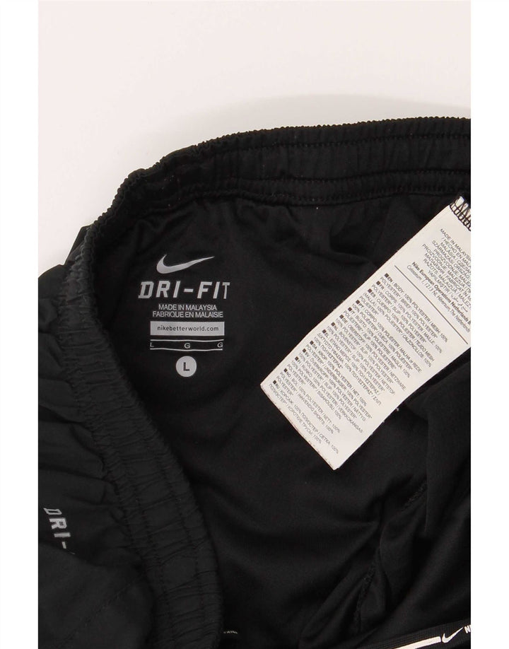 Męskie spodenki sportowe Nike Regular, duże, czarne, sportowe, poliestrowe z blokami kolorów